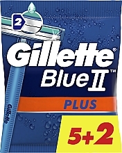 Disposable Razor Set, 5+2 pcs - Gillette Blue II Plus — photo N3