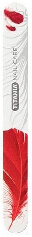 Feather Nail File, 17.8 cm, double-sided, 180/220, 1221 B, red - Titania — photo N1