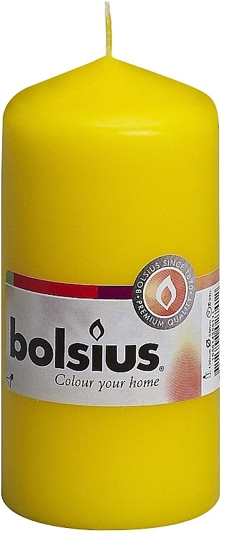 Cylindrical Candle, yellow, 120x60 mm - Bolsius Candle — photo N1