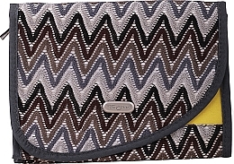 Makeup Bag with Mirror "ZigZags" 93999, brown - Top Choice — photo N1