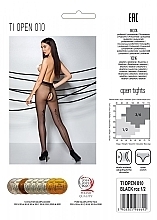 Erotic Tights with Cutout 'Tiopen' 010, 20 Den, black - Passion — photo N2