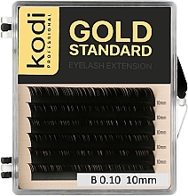 Gold Standart B 0.10 False Eyelashes (6 rows: 10 mm) - Kodi Professional — photo N1