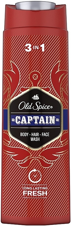 Shower Gel & Shampoo 3 in 1 - Old Spice Captain Body Hair Face Wash 3 in 1 — photo N1