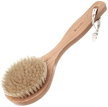 Fragrances, Perfumes, Cosmetics Body Massage Brush with Natural Bristles, medium-hard - Hydrea London Classic Shot Handled Body Brush