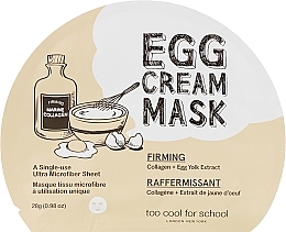 Fragrances, Perfumes, Cosmetics Egg Facial Sheet Mask - Too Cool For School Egg Cream Mask Firming