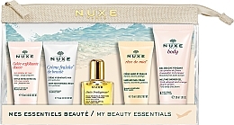 Fragrances, Perfumes, Cosmetics Set - Nuxe My Beauty Essentials Kit (sh/gel/30ml + h/cr/15ml + oil/10ml + f/gel/15ml + f/cr/15ml + bag)