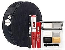 Fragrances, Perfumes, Cosmetics Set - Pupa Must Have Kit by Night (eyeshadows/6g + pencil/0.8g + Mascara/mini + Lip/Gloss/7ml + bag)