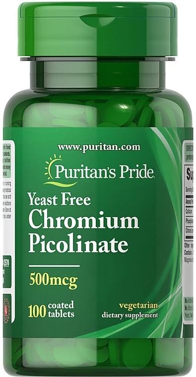 Supplement 'Chromium Picolinate' 500 mcg - Puritan's Pride Yeast Free Chromium Picolinate 500mcg — photo N1