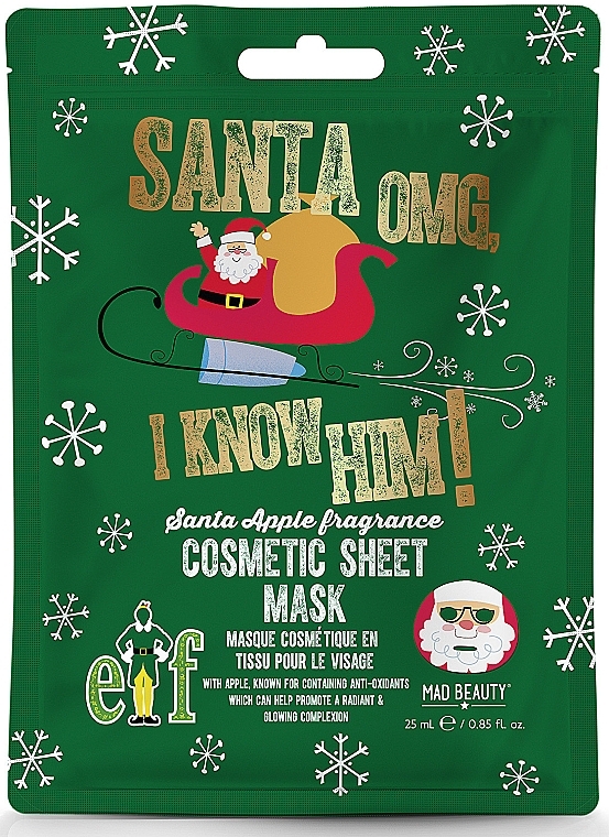 Brightening Sheet Mask - Mad Beauty Elf Santa Cosmetic Sheet Mask — photo N1