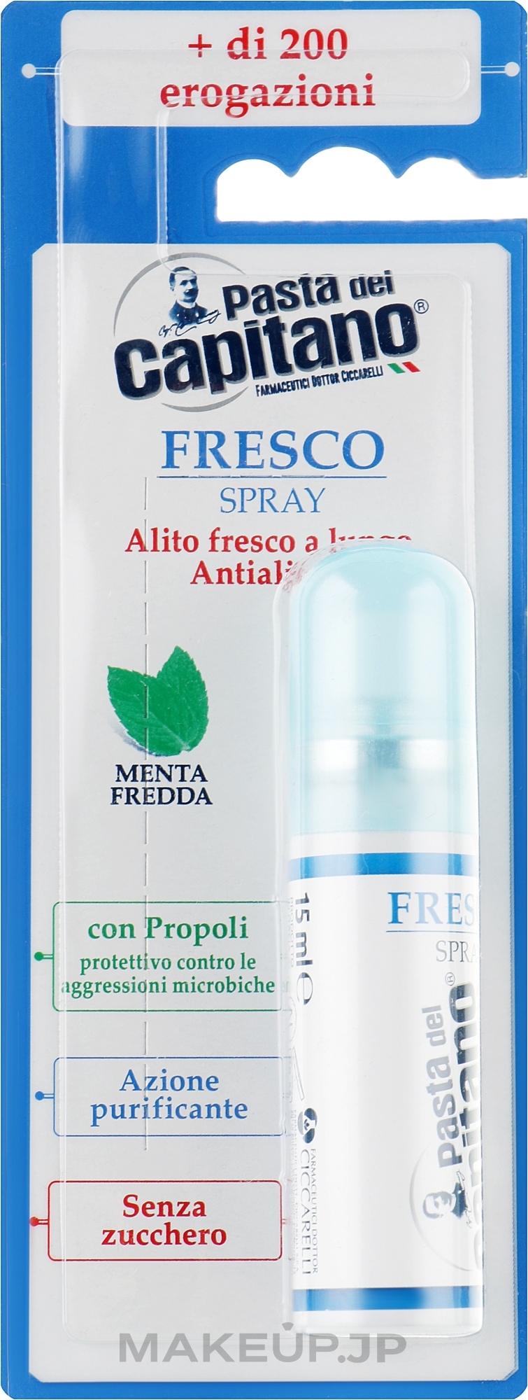 Oral Freshener "Mint" - Pasta Del Capitano Fresco Fresh Mouth Spray Mint — photo 15 ml