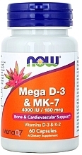 Fragrances, Perfumes, Cosmetics Mega D-3 & MK-7 4000 Dietary Supplement  - Now Foods Mega D-3 & MK-7 4000 IU