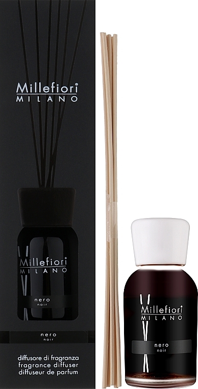 Reed Diffuser "Black" - Millefiori Milano Natural Diffuser Nero — photo N2