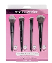 Fragrances, Perfumes, Cosmetics メイクブラシセット、4本 - Brushworks Buff and Blend Face Set