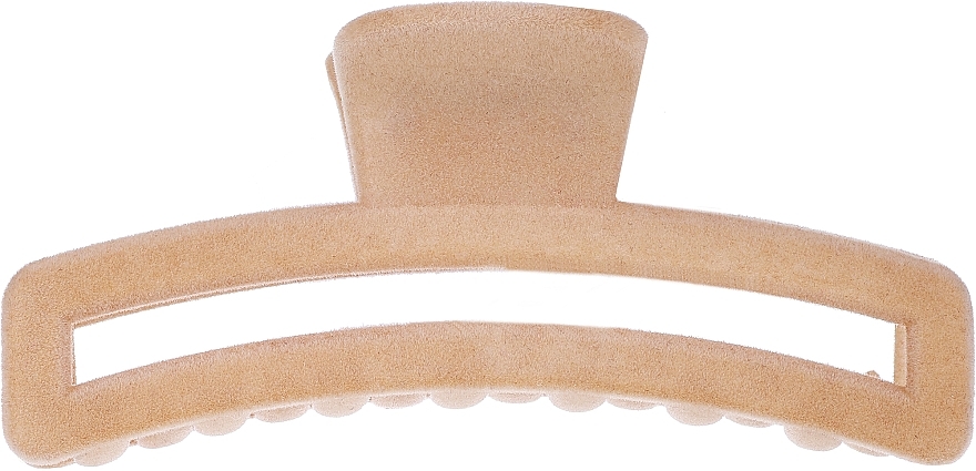 Claw Clip, FA-5676, beige curved rectangle - Donegal — photo N1