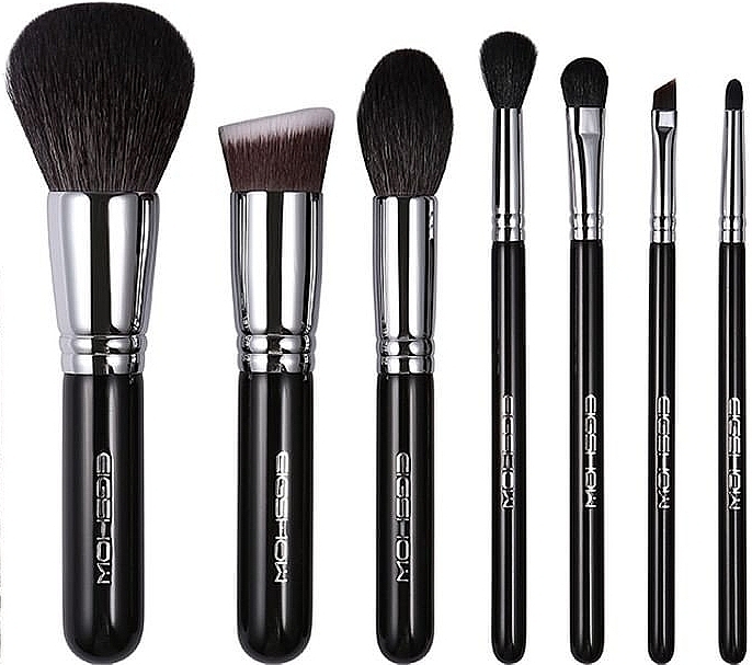 Makeup Brush Set, 7 pcs - Eigshow Premium Chic Series Mini Bright Silver — photo N3