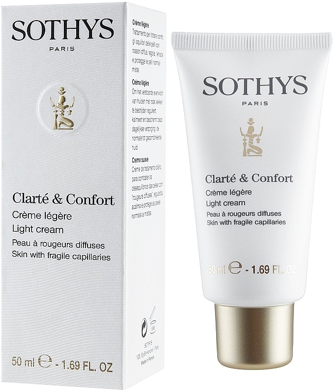 Light Face Cream for Sensitive Skin with Couperose - Sothys Clarte & Confort Light Cream for Fragile Capillaries — photo N1