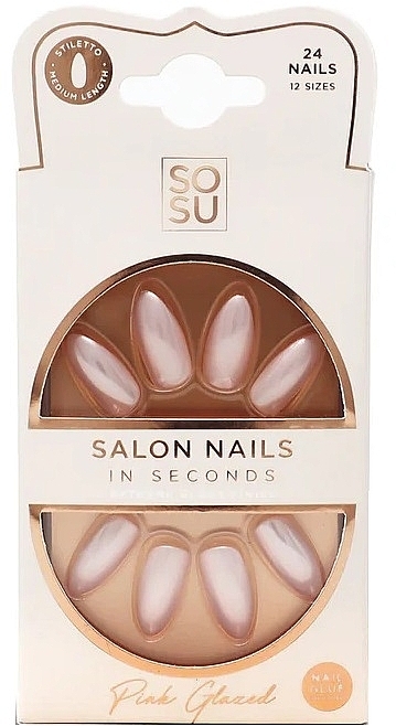 False Nail Set - Sosu by SJ Salon Nails In Seconds Pink Glazed — photo N1