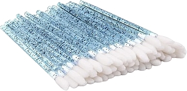 Lip Gloss Applicators in Case, white with blue glitter - Clavier  — photo N2