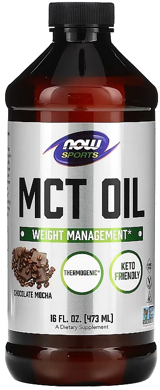 MCT Oil, liquid, mocha chocolate - Now Foods Sports MCT Oil Chocolate Mocha — photo N1