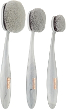 Fragrances, Perfumes, Cosmetics Makeup Brush Set, 3 pcs - Makeup Obsession Marble Contour & Light Brushes White