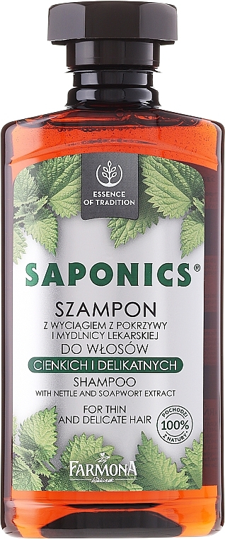 Shampoo "Nettle and Saponaria" - Farmona Saponics Shampoo with Natural Soapwort and Nettle Leaf Extracts — photo N1