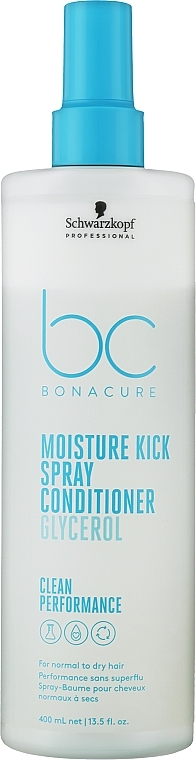 Hair Spray-Conditioner - Schwarzkopf Professional Bonacure Moisture Kick Spray Conditioner Glycerol — photo N4