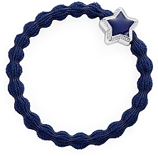 Hair Tie, silver star, dark blue - By Eloise London Enamel Silver Star Navy Blue — photo N1