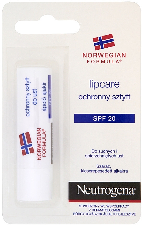 Protective Lipstick "Norwegian Formula" - Neutrogena Norwegian Formula Lipcare SPF20 — photo N2