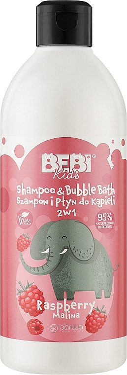Baby Shampoo & Bath Foam 2in1 "Raspberry" - Barwa Bebi Kids Shampoo — photo N1