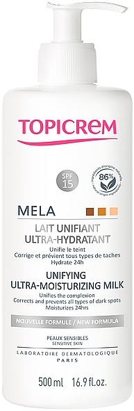 Ultra-Moisturizing Body Lotion - Topicrem Mela Unifying Ultra-Moisturizing Milk SPF 15 — photo N2