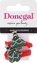 Fragrances, Perfumes, Cosmetics Hair Ties FA-5739, 2 pcs., red, Christmas trees - Donegal