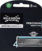 Replacement Cartridges, 8pcs - Wilkinson Sword Quattro Titanium Sensitive — photo N1