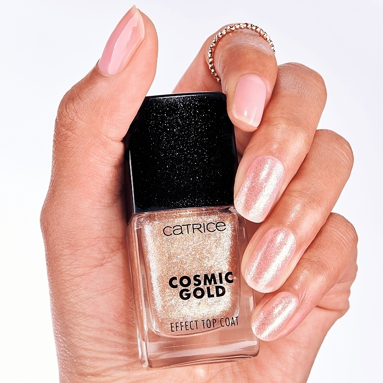 Top Coat with Space Gold Effect - Catrice Cosmic Gold Effect Celestial Light Top Coat — photo N7