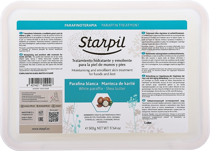 Moisturizing Skin Paraffin "White Paraffin" - Starpil Wax — photo N1