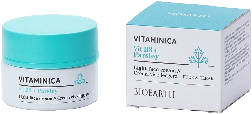 Light Face Cream - Bioearth Vitaminica Vit B3 + Parsley Light Face Cream — photo N1