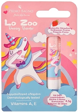 Strawberry Lip Balm 'Dancing Unicorn' - Primo Bagno Lo Zoo Lip Balm — photo N2