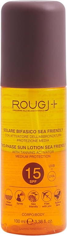 Bi-Phase Sun Lotion SPF 15 - Rougj+ Two-Phase Sun Lotion Medium Protection With Tanning Activator SPF 15 — photo N1