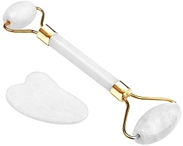 Jade Face Massage Roller + Gua Sha, white - Beauty Design  — photo N1