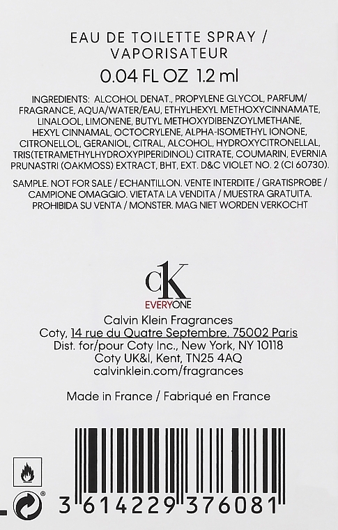 GIFT! Calvin Klein CK Everyone - Eau de Toilette (sample) — photo N3