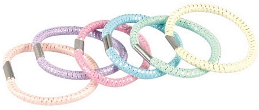 Colorful Hair Bands Set 'Pastel', 42089, 600 pcs - Top Choice Hair Bands With Metal Clip — photo N5