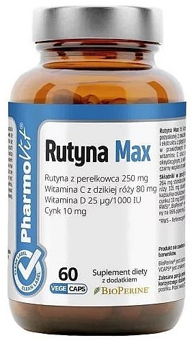 Dietary Supplement 'Rutin', 60pcs - Pharmovit Clean Label — photo N1