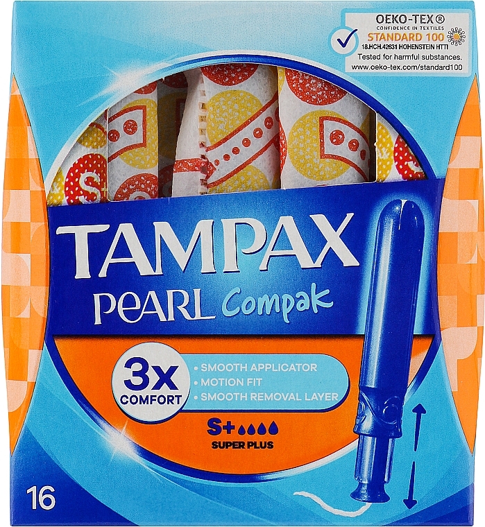 Tampons with Applicator, 16 pcs - Tampax Compak Pearl Super Plus — photo N1