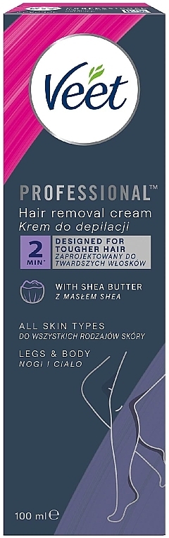 Shea Butter Depilation Cream for all Skin Types - Veet Professional Hair Removal Cream — photo N1