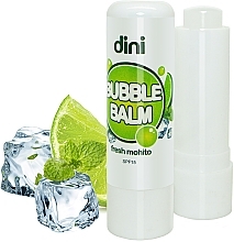 Fragrances, Perfumes, Cosmetics Hygienic Lipstick "Fresh Mojito" - Dini Bubble Balm Fresh Mohito SPF 15