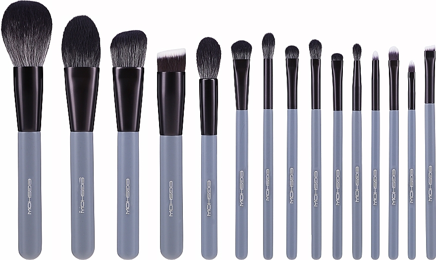 Makeup Brush Set, 15pcs - Eigshow Beauty Agate Grey Brush Kit — photo N1