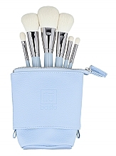 Makeup Brushes+Case, 6 pcs, blue - ILU Brush Set — photo N1
