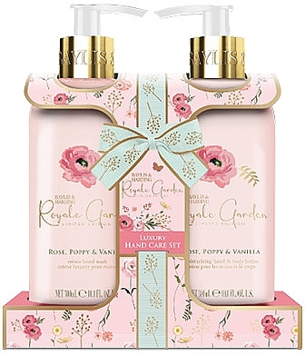 Set - Baylis & Harding Royale Garden Rose, Poppy & Vanilla Luxury Hand Care Gift Set (h/soap/300ml + b/h/lot/300ml) — photo N1