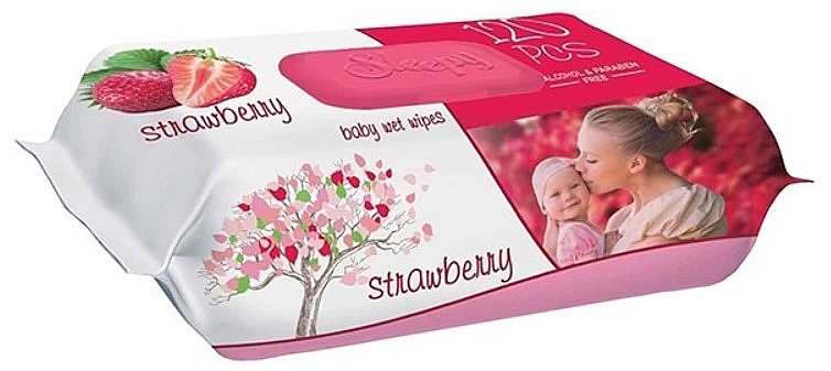 Strawberry Wet Wipes, 120 pcs - Sleepy Strawberry Wet Wipes — photo N1