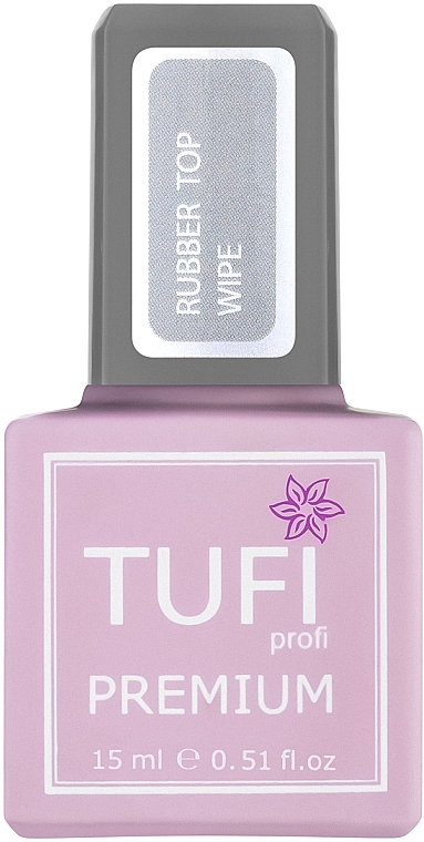 Wipe Off Rubber Top Coat - Tufi Profi Premium Rubber Top Wipe — photo N1