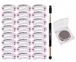 Brow Set - Lash Brow Stamp Brows 24 (br/shadow/2g + brush + acc)  — photo N2